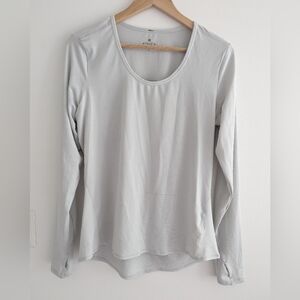 Athleta Women's Long Sleeve Chi Top White and Gray Size Large